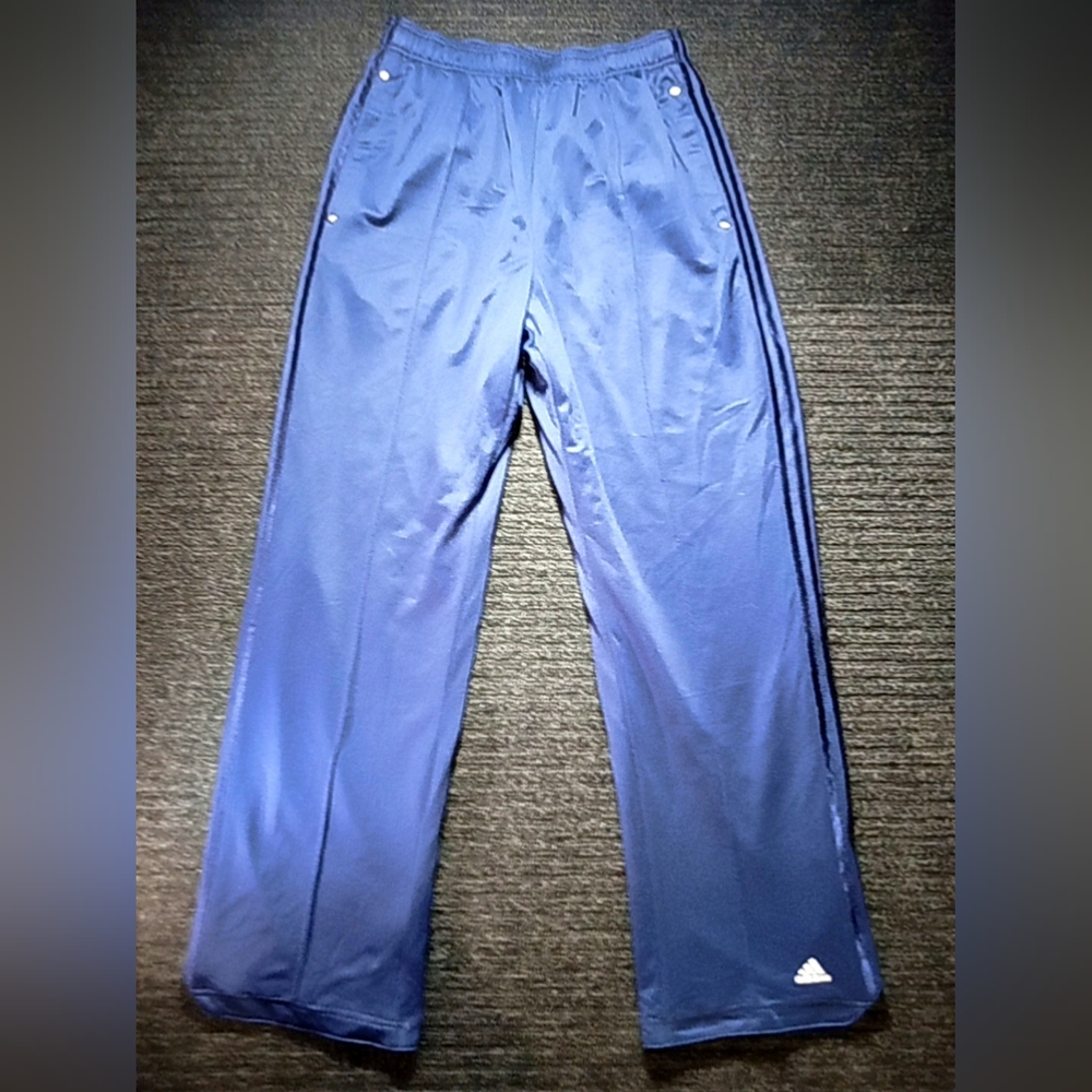 Vintage Adidas Mens Break Tear Away Pants Snap Basketball Track Blue Warm up